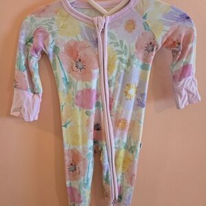 Little Sleepies Pastel Floral Kids Footie